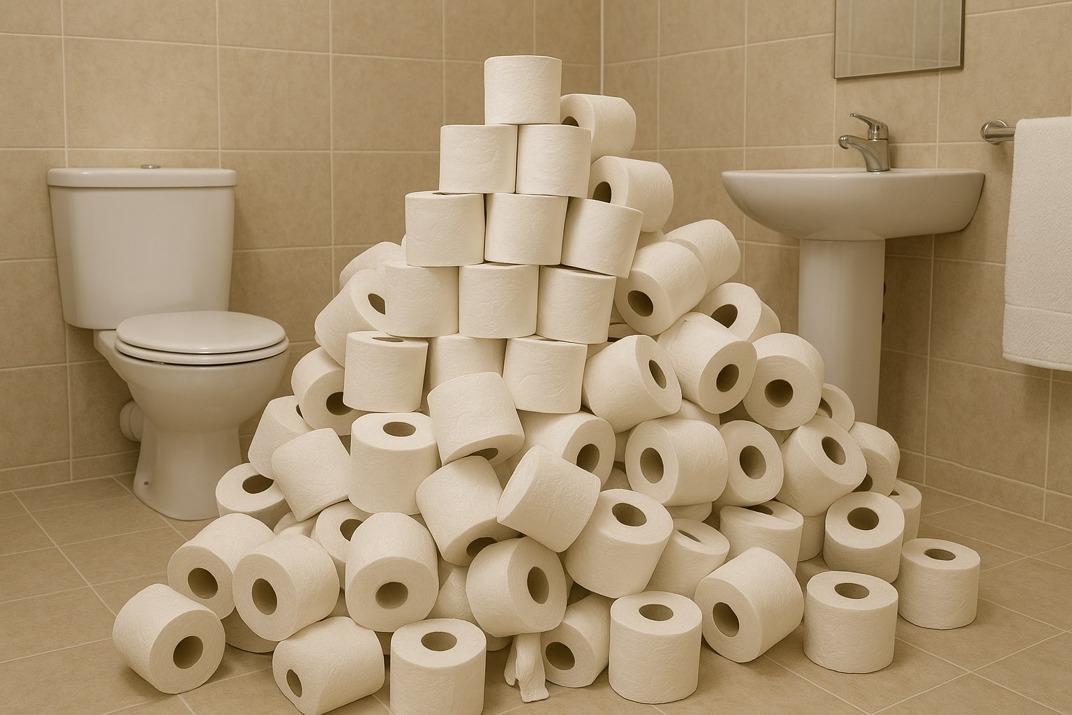 toilet paper mountain